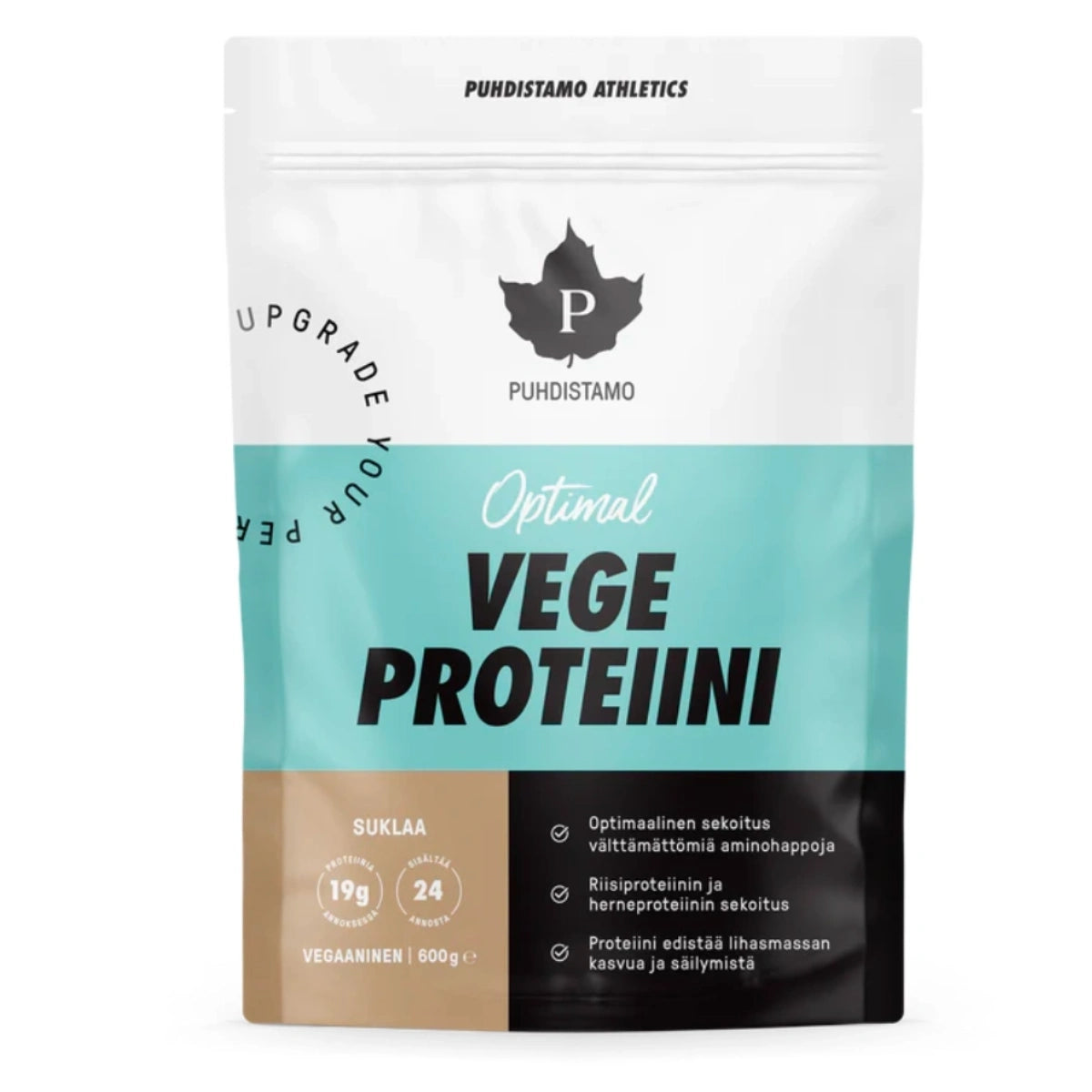 PUHDISTAMO Athletics Optimal Vege proteiini Suklaa 600 g korkealuokkainen kasviperäinen proteiini