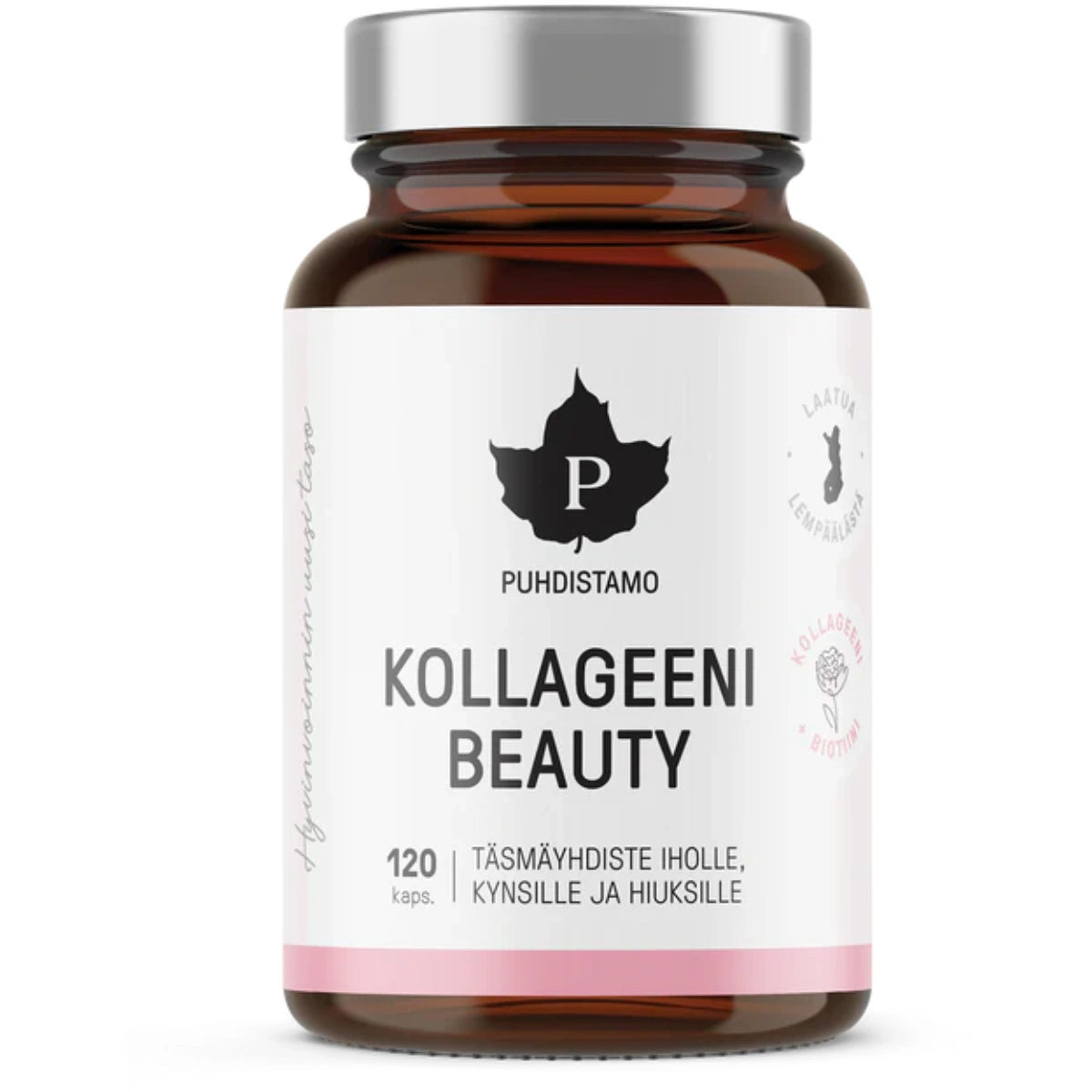 PUHDISTAMO Kollageeni Beauty kapseli 120 kpl täsmäyhdiste iholle, kynsille ja hiuksille