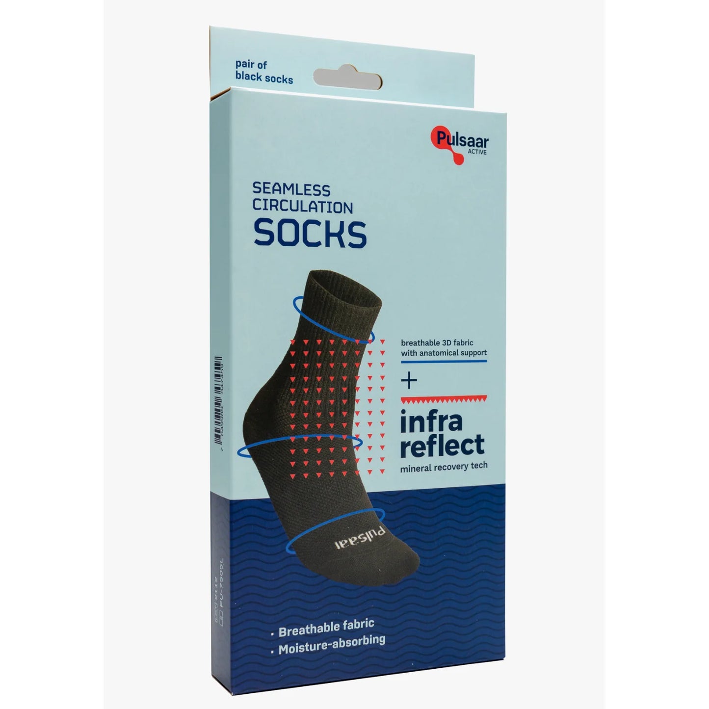 Pulsaar Active Seamless Circulation Socks Black – Verenkiertoa tukevat ja hengittävät kompressiosukat