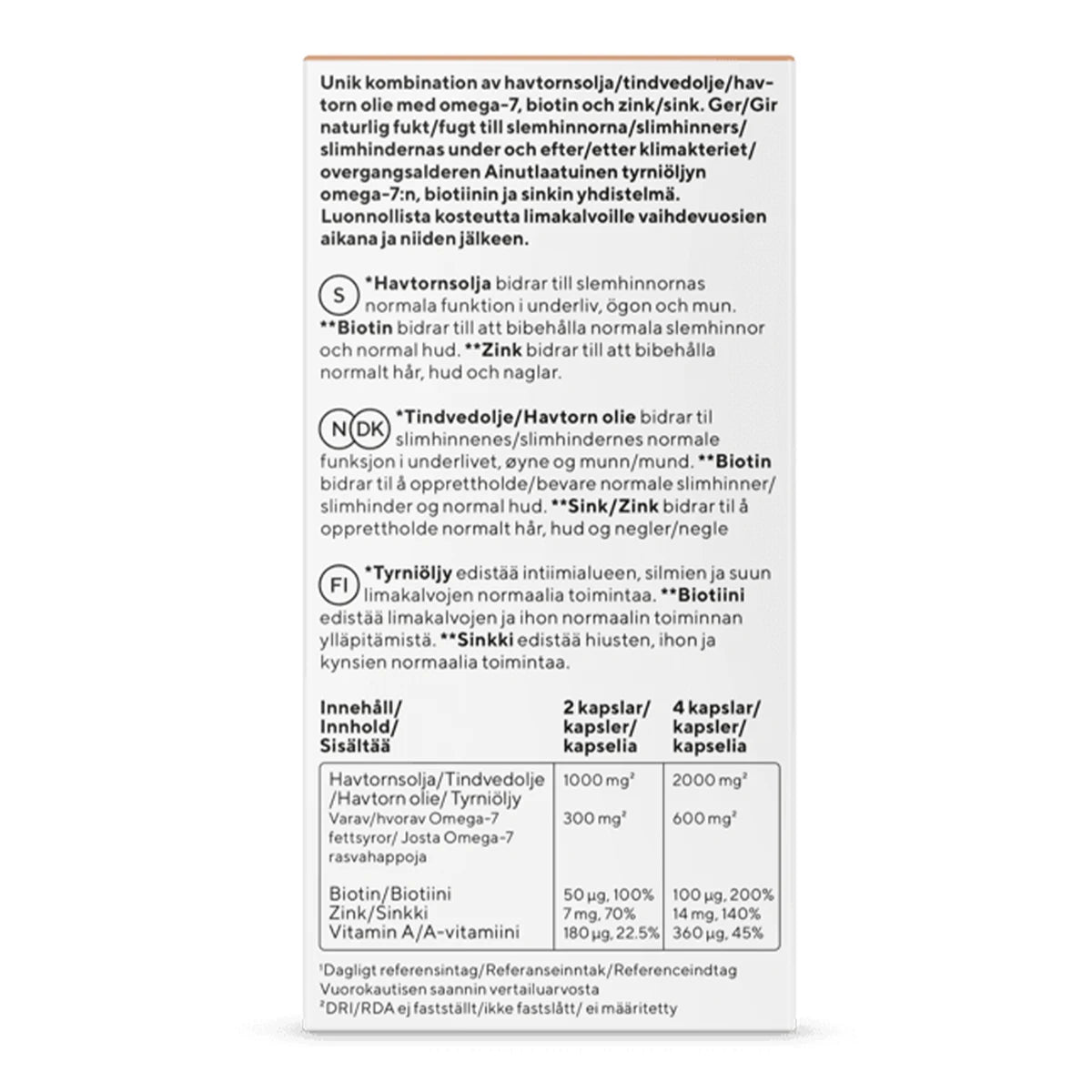 RFSU Fem Care moist skin ravintolisä