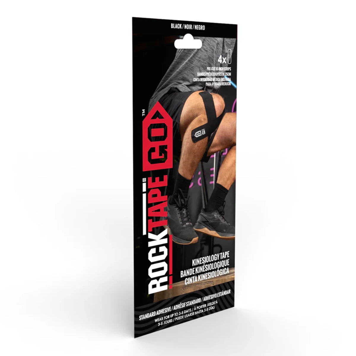 RockTape GO Fast Kinesioteippi Musta – 5 cm x 25 cm (4 kpl)