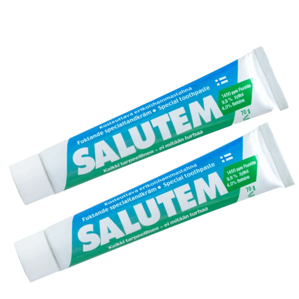 Salutem hammastahna 2x70 g herkän suun hammastahna, jossa ei mitään turhaa