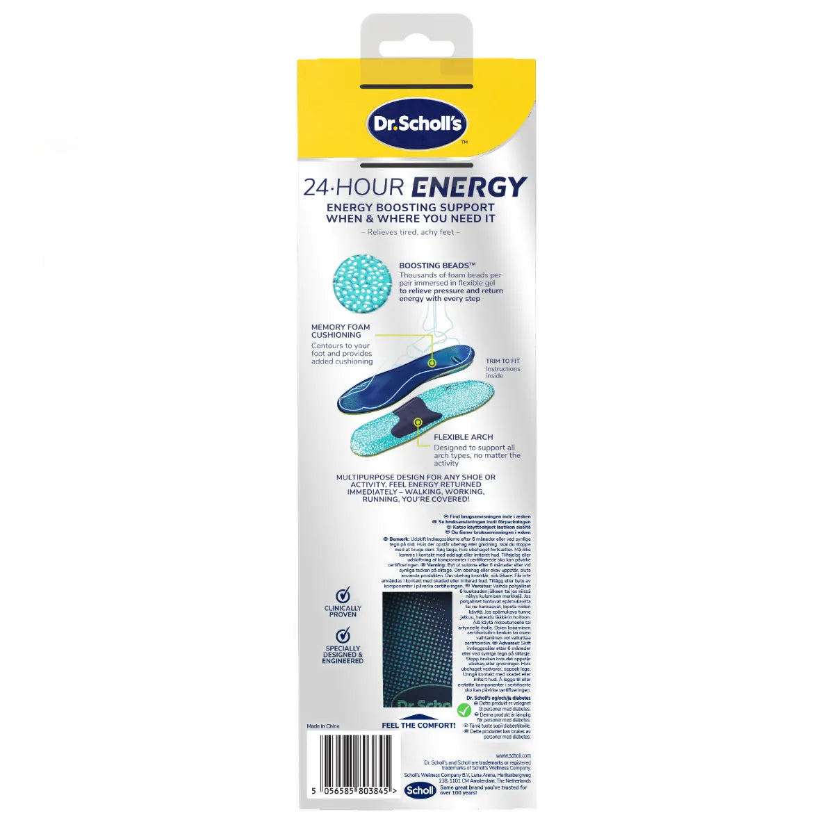 Scholl 24hr Energy pohjallinen Large 1 pari memory foam -pehmusteella