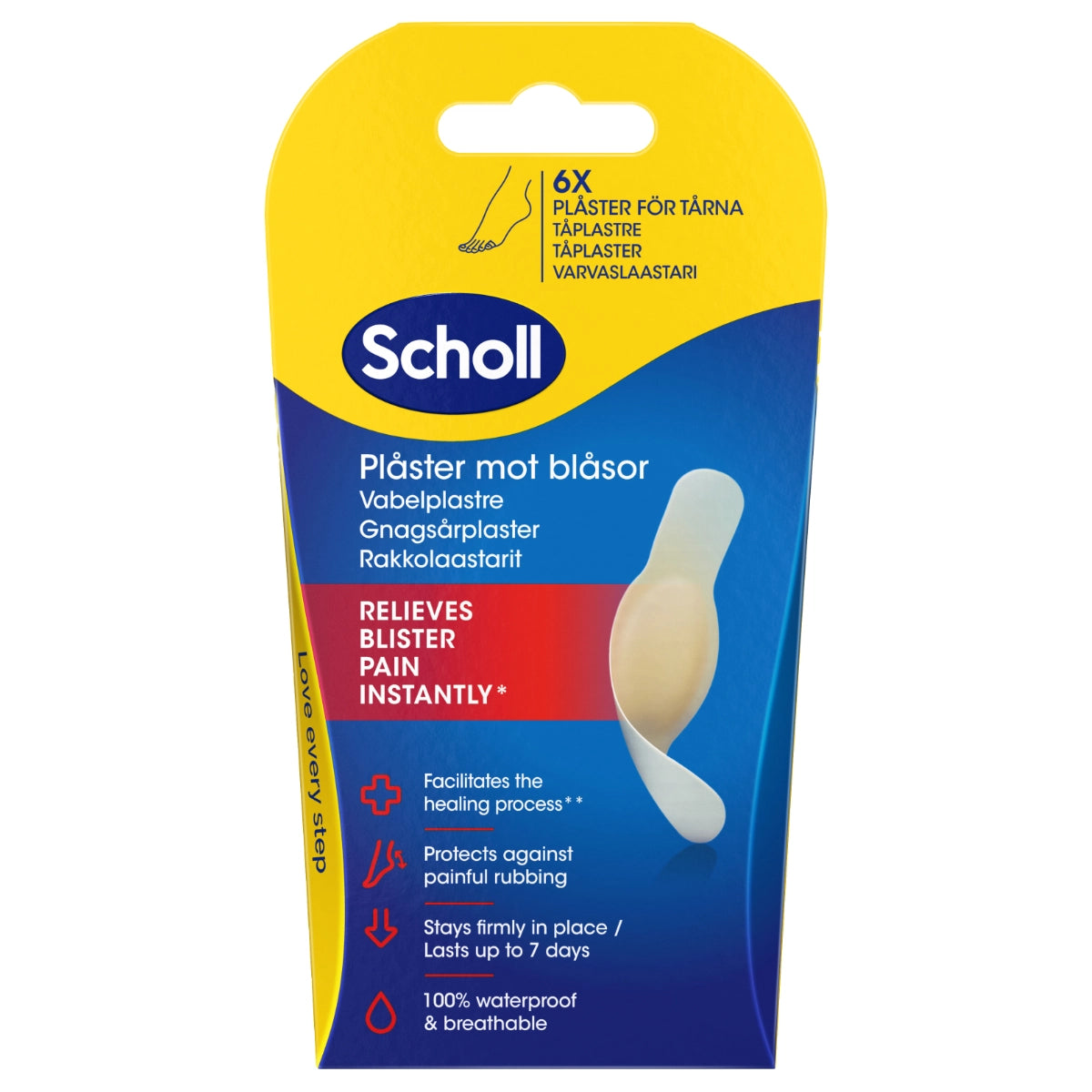 SCHOLL Rakkolaastari varpaat 6 kpl helpottaa rakon aikeuttavaa kipua välittömästi