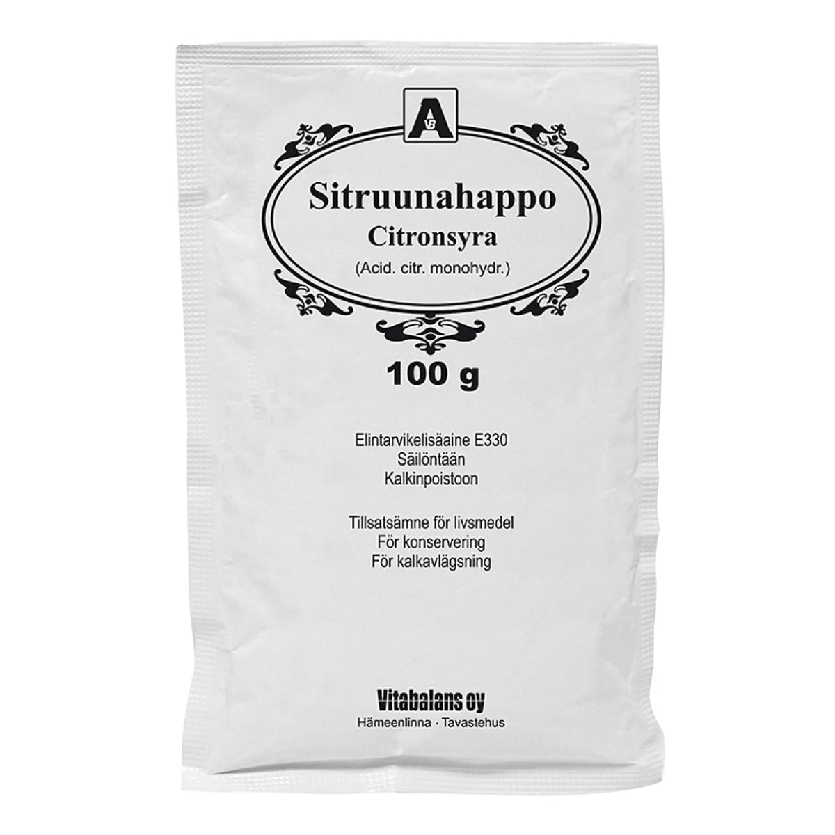 SITRUUNAHAPPO 100 g säilöntään ja kalkinpoistoon
