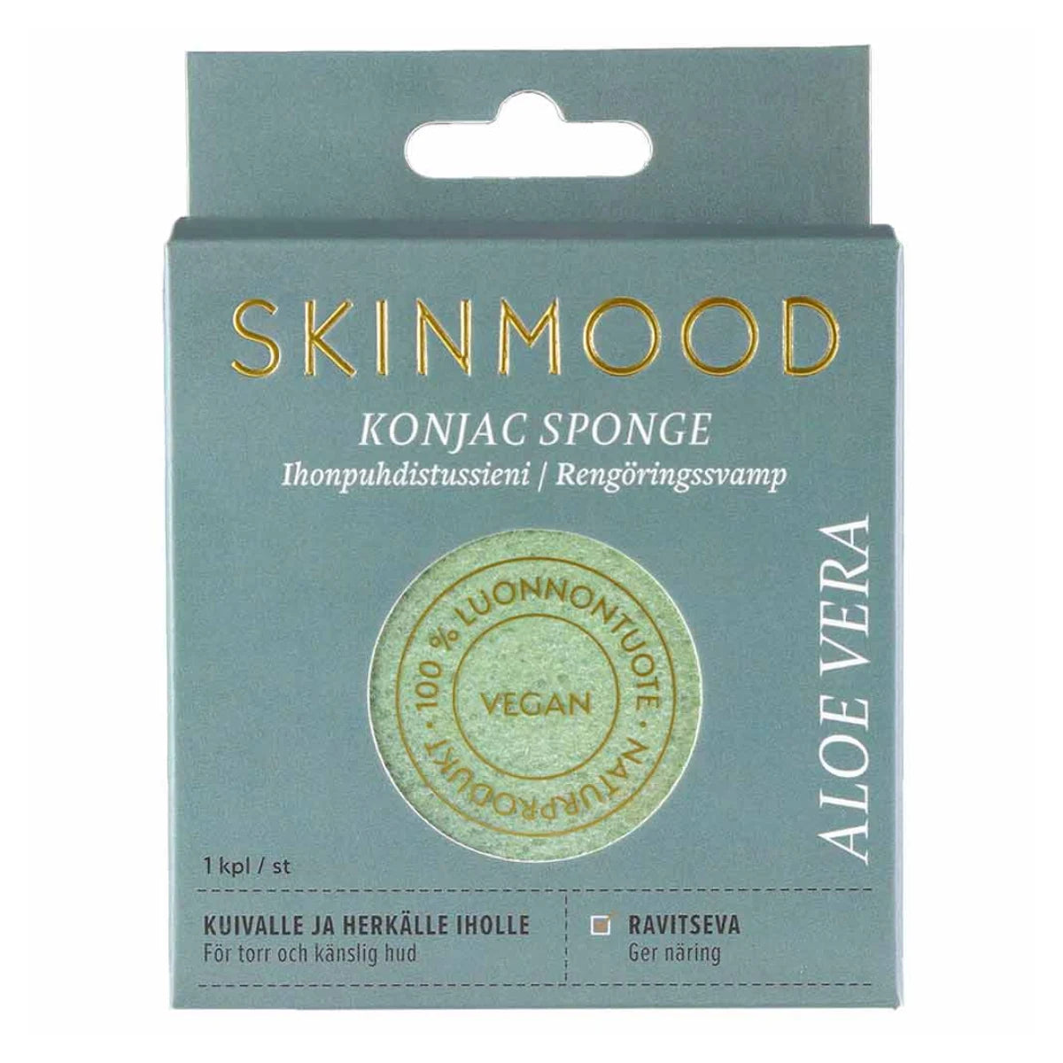 SkinMood Konjac Aloe ravitseva ihonpuhdistussieni