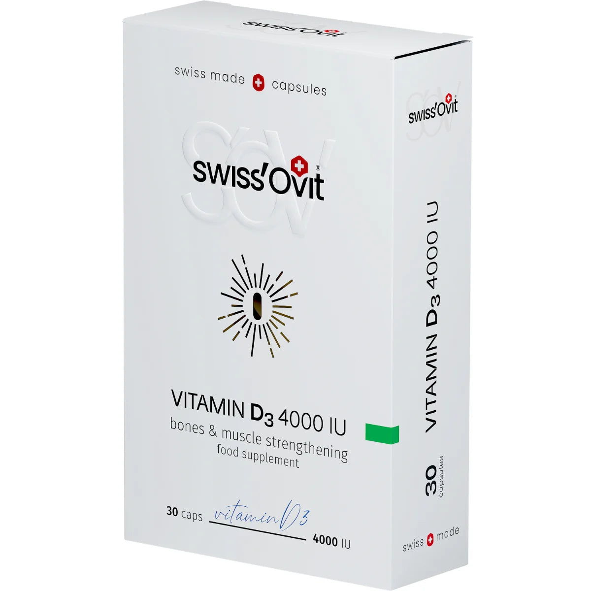 SwissOvit D3-vitamiini 100 mikrog / 4000 IU vahva D-vitamiinivalmiste