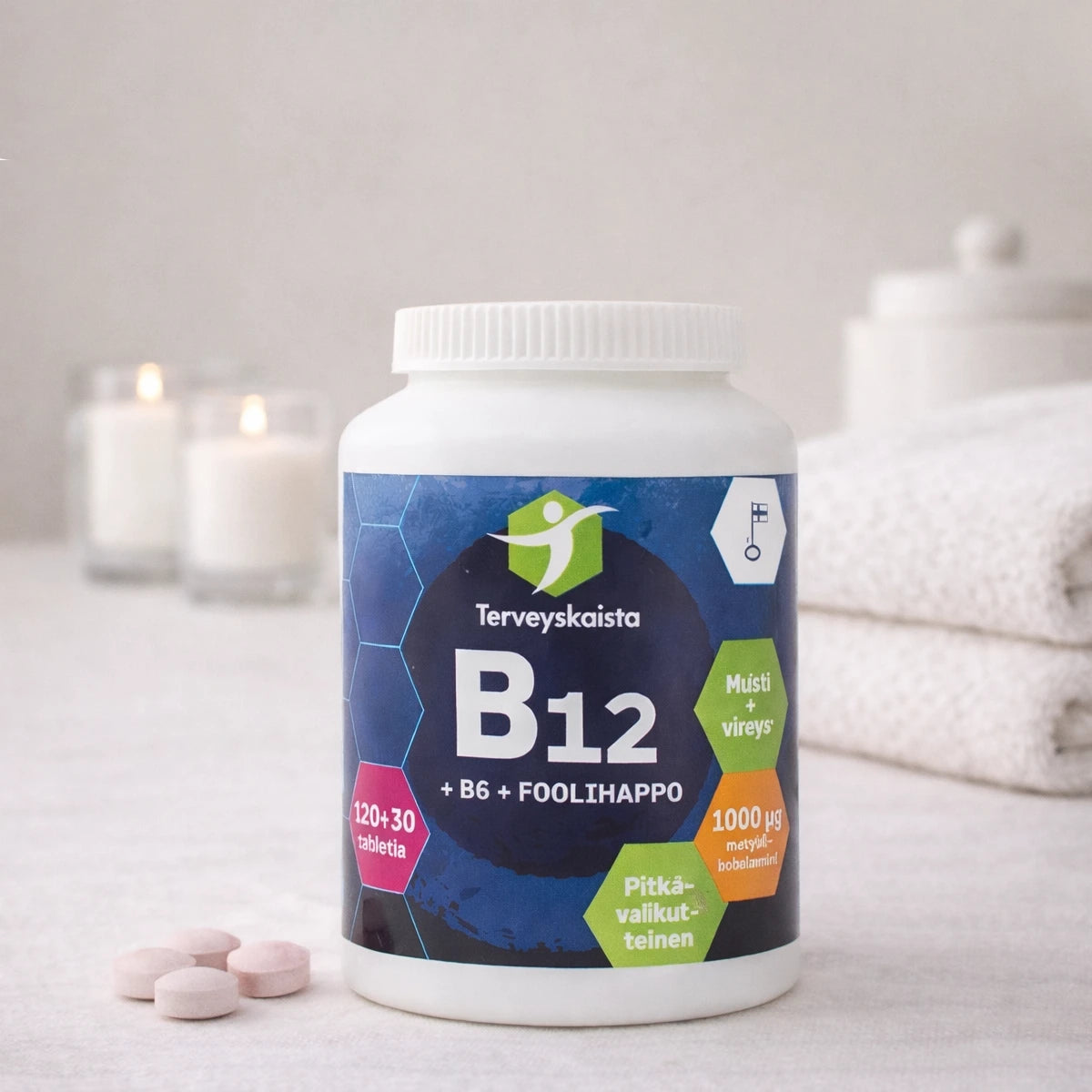 TERVEYSKAISTAN B12 + B6 + foolihappo pitkävaikutteinen tabletti 150 kpl