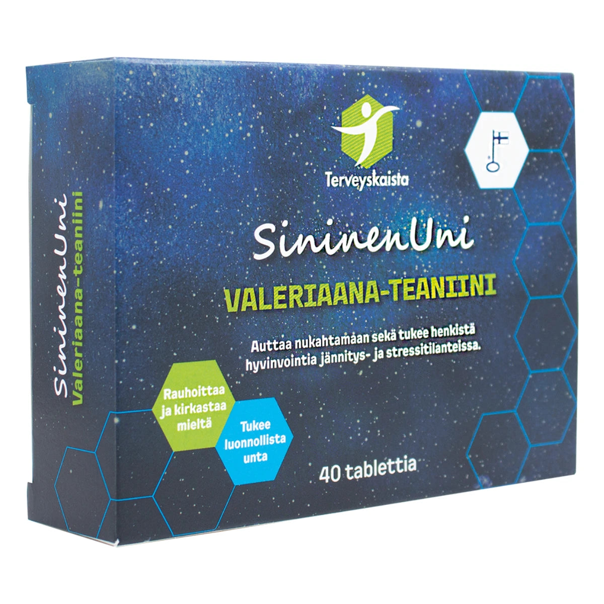 TERVEYSKAISTAN Sininen Uni valeriaana-teaniinitabletti 40 kpl