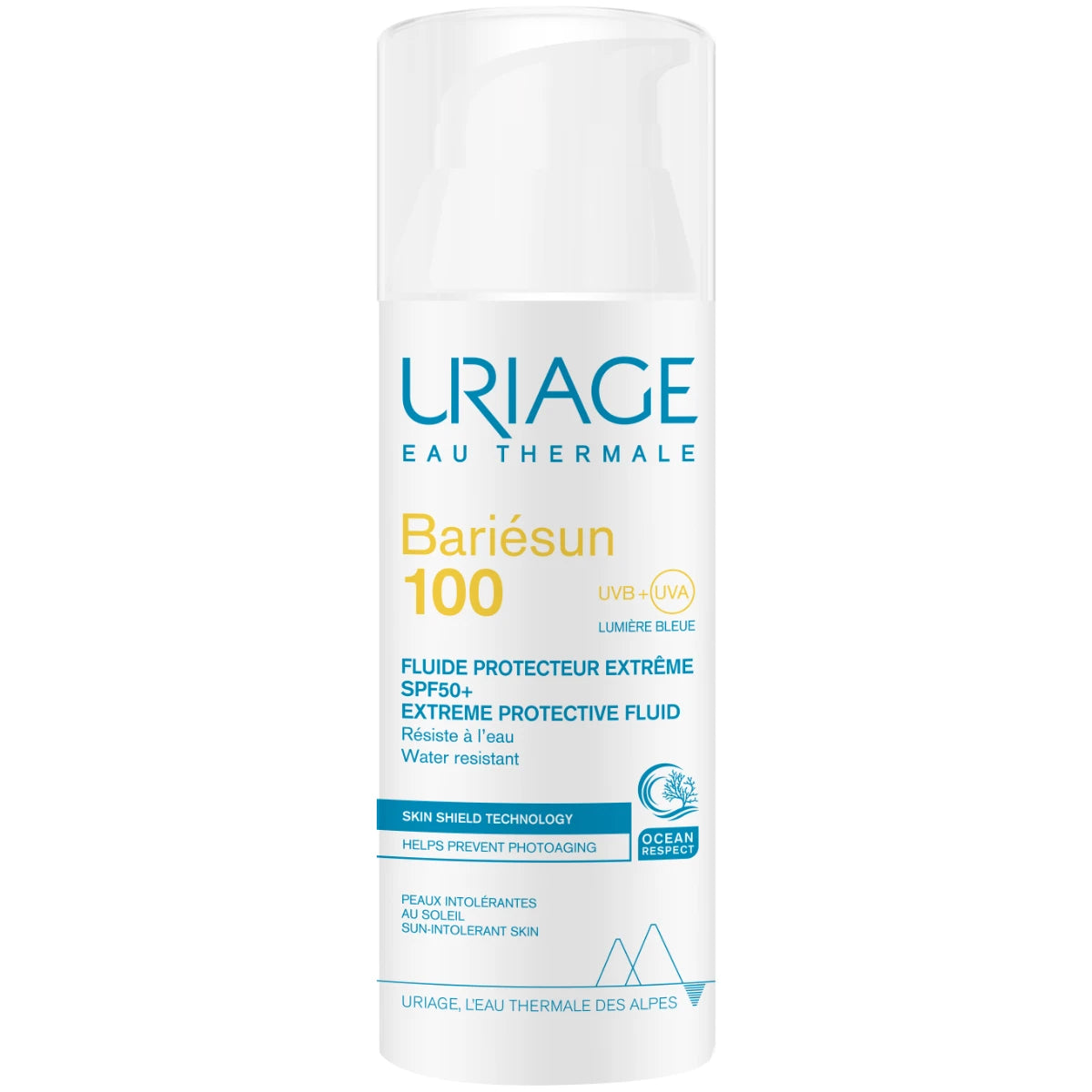Uriage Bariesun 100 Extreme Protective fluid SPF50+ 50 ml erittäin korkea aurinkosuoja herkälle ja aurinkoherkälle iholle