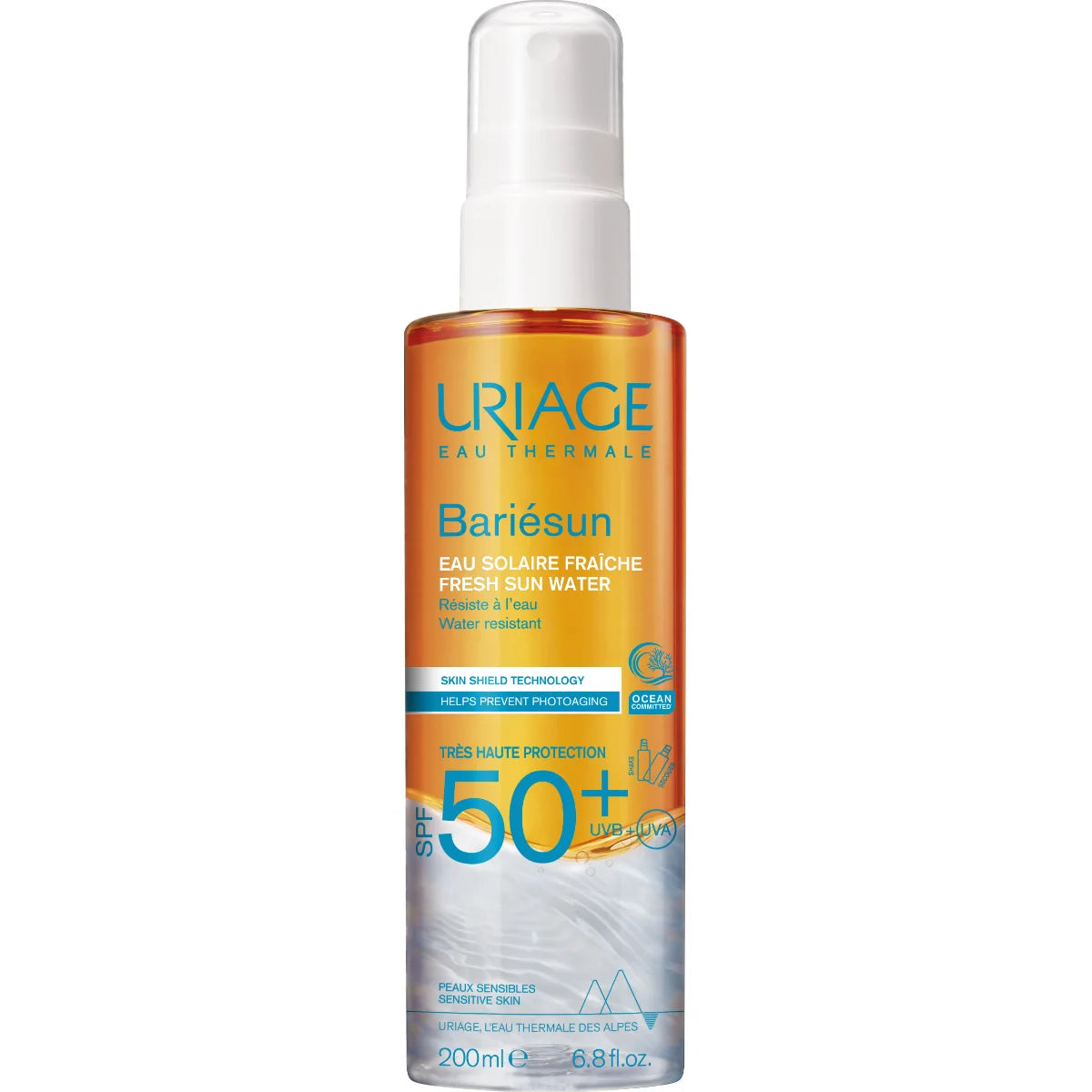 Uriage Bariésun SPF50+ Fresh Sun Water 200 ml – Kevyt ja raikas aurinkosuoja