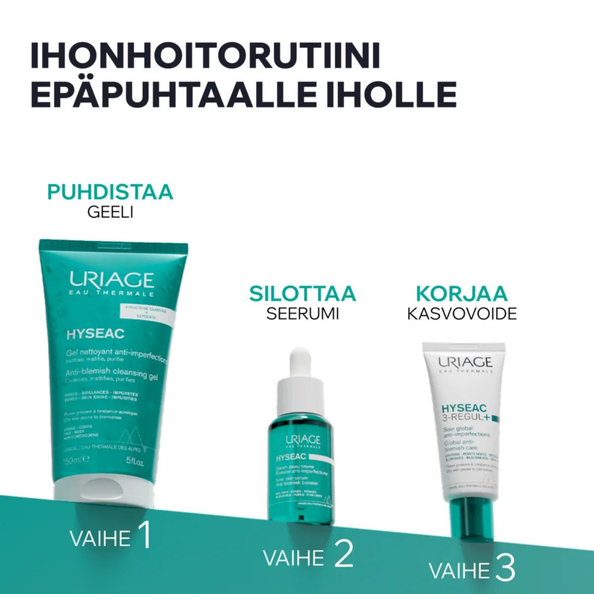 Uriage Hyseac: ihonhoitorutiini epäpuhtaalle iholle