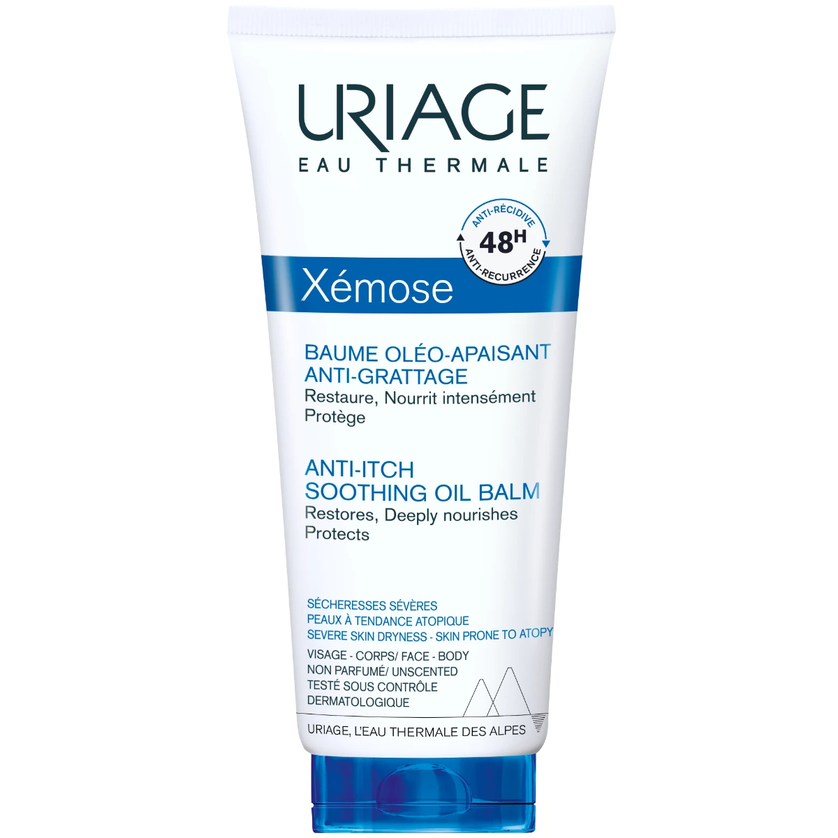 Uriage Xemose Anti-itch Soothing Balm 200 ml välittömästi kutinaa lievittävä täyteläinen voide atooppiselle iholle