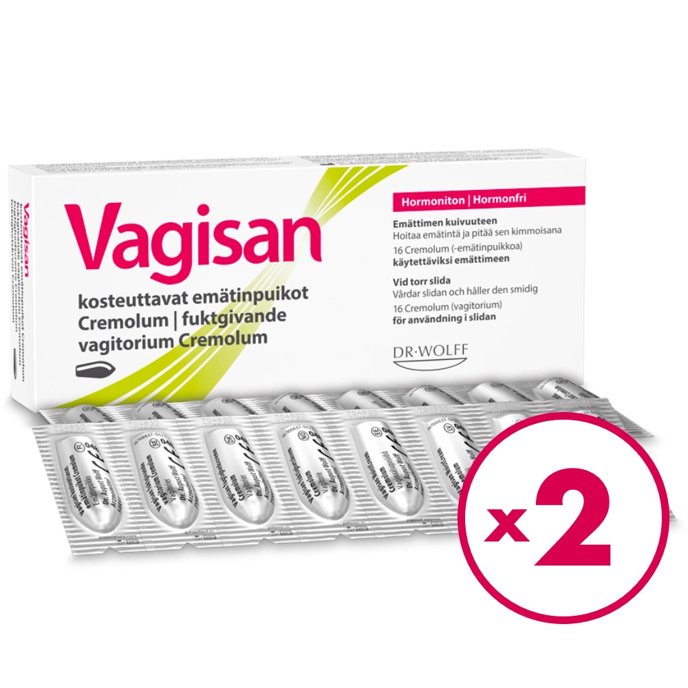 VAGISAN Cremolum kosteuttavat emätinpuikot 2x16 kpl
