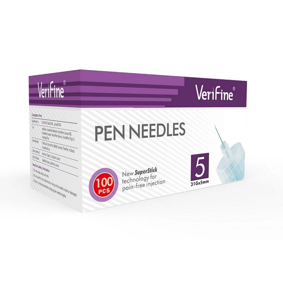 VERIFINE Kynäneula 31 G x 5 mm 100 kpl