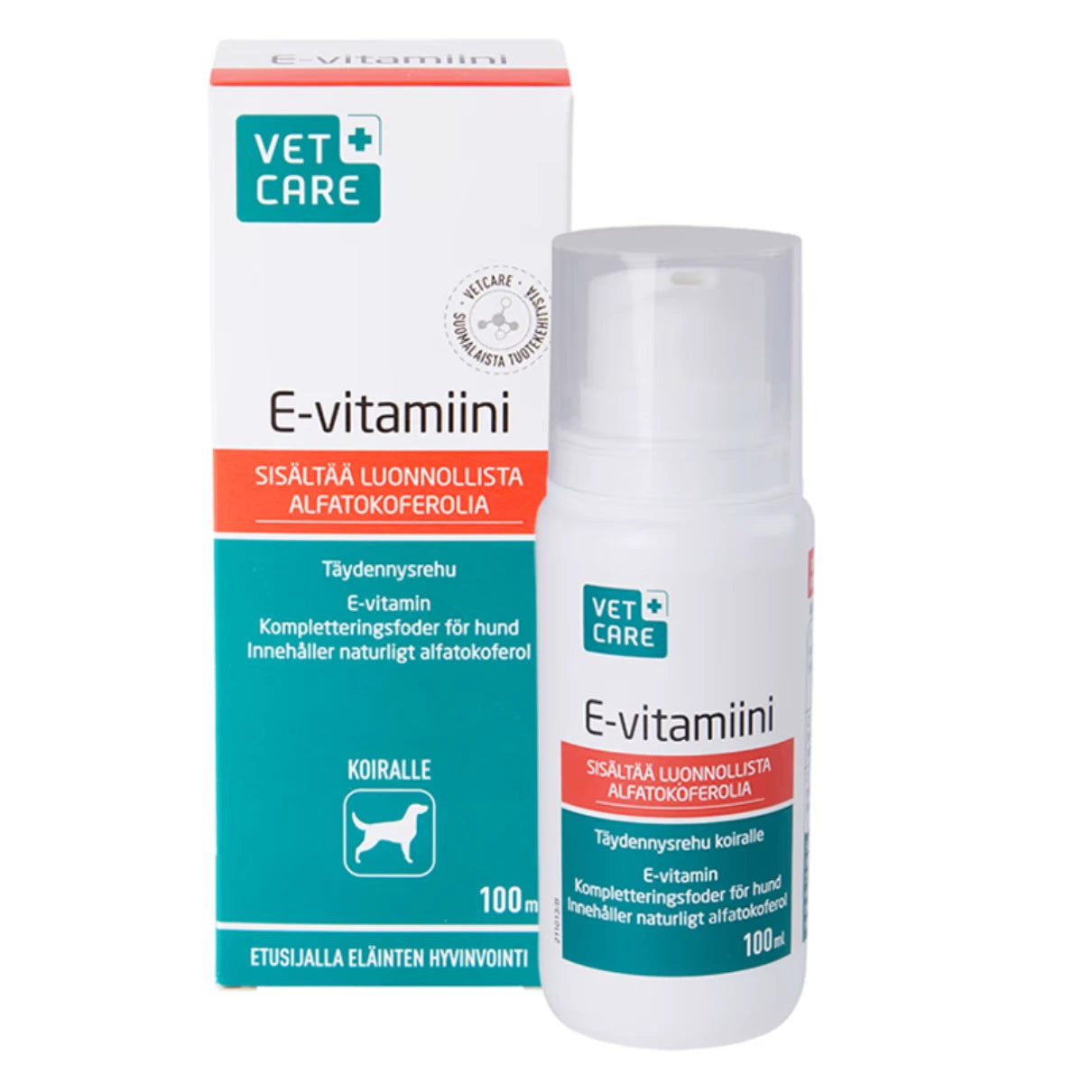 Vetcare E-vitamiini 100 ml – Nestemäinen E-vitamiini koirille, sisältää luonnollista alfatokoferolia