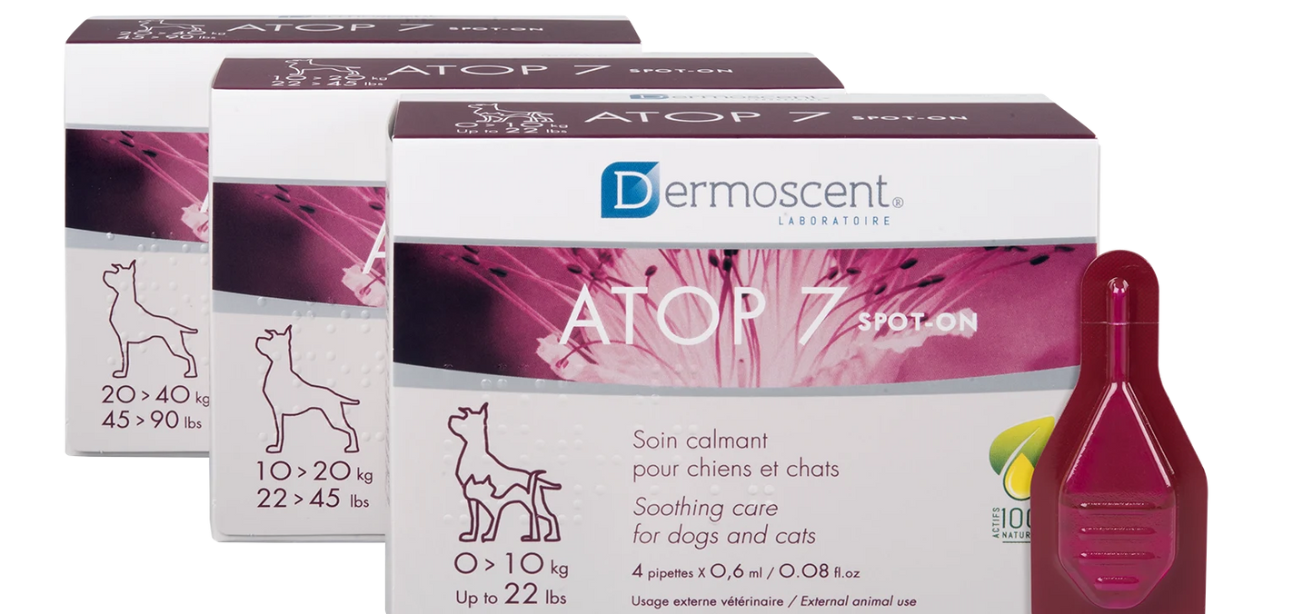 ATOP 7 Spot-on paikallisvaleluliuos kutisevalle iholle 10-20 kg