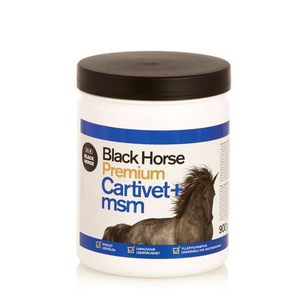 BLACK HORSE Premium cartivet + MSM täydennysrehuvalmiste hevoselle