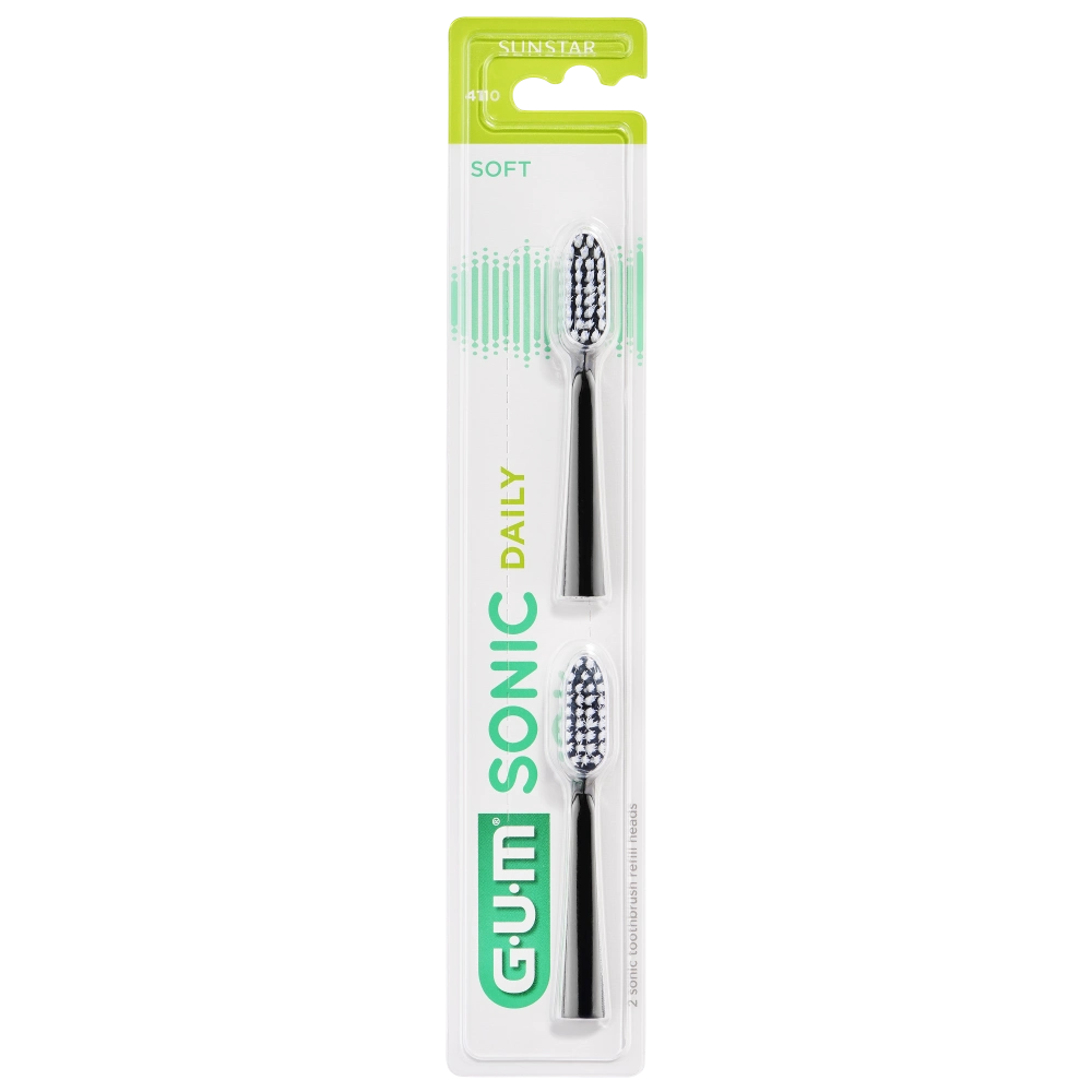 GUM Sonic daily vaihtoharjaspäät musta