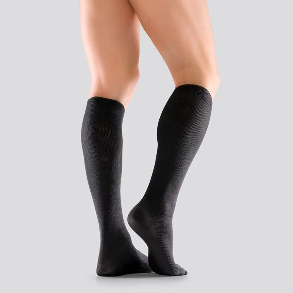 MABS Travel Cotton Knee musta tukisukka matkustamiseen, koko L 1 pari