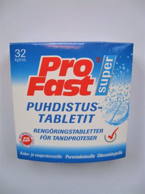 PROFAST PUHDISTUSTABLETIT PROTEESEILLE 32 KPL