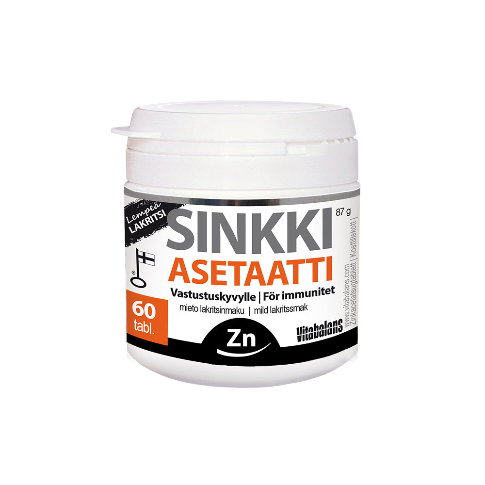 SINKKI ASETAATTI LEMPEÄ LAKRITSI IMESKELYTABLETTI 60 TABLETTIA