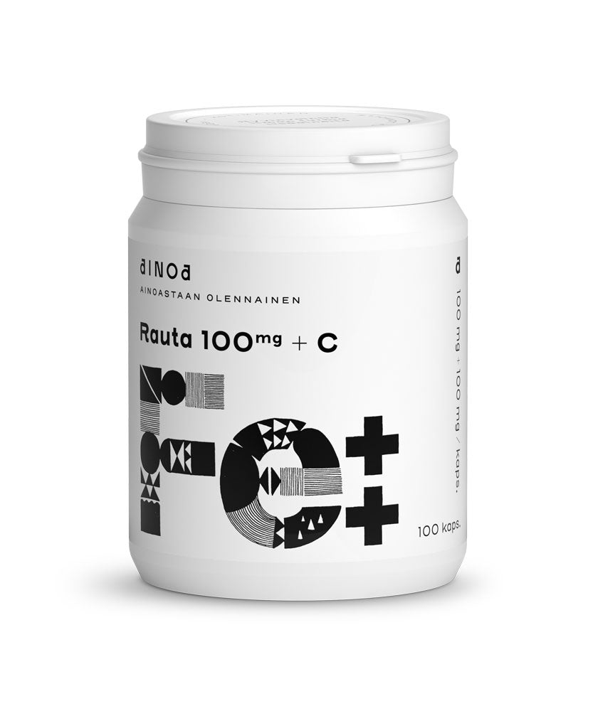 AINOA RAUTA 100MG + C 100 KAPSELIA