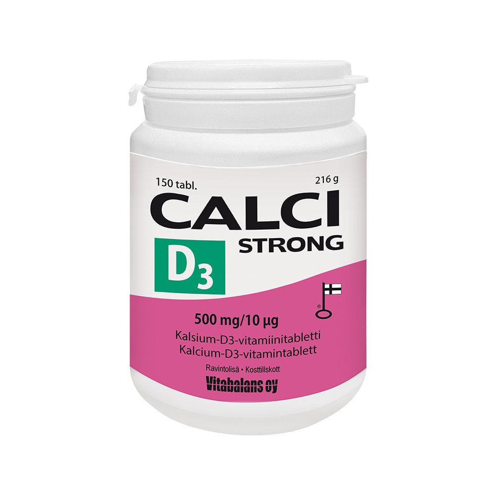CALCI STRONG + D3 500MG/10MIKROG 150 TABLETTIA