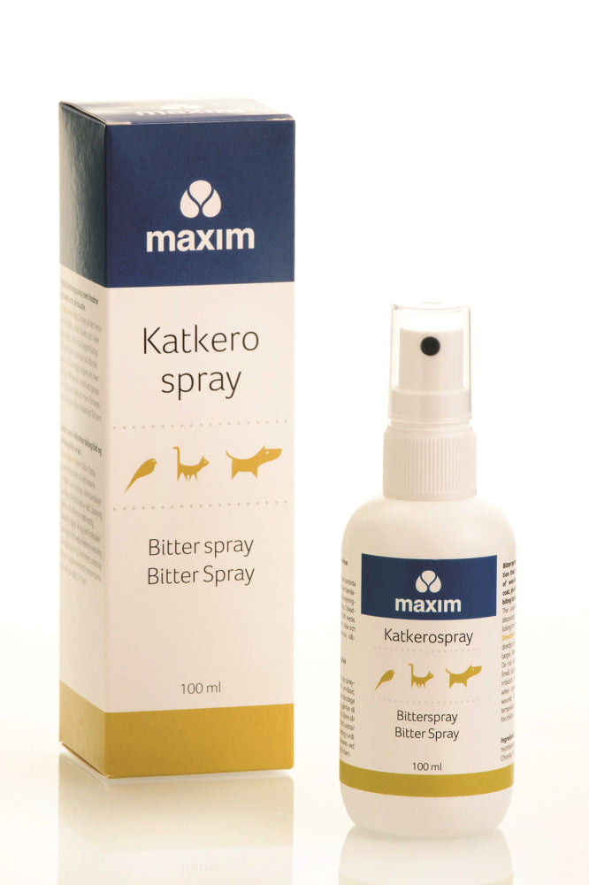 MAXIM KATKEROSPRAY PUREMISEN JA NUOLEMISEN ESTÄMISEEN KAIKENLAISILLE ELÄIMILLE 100 ML