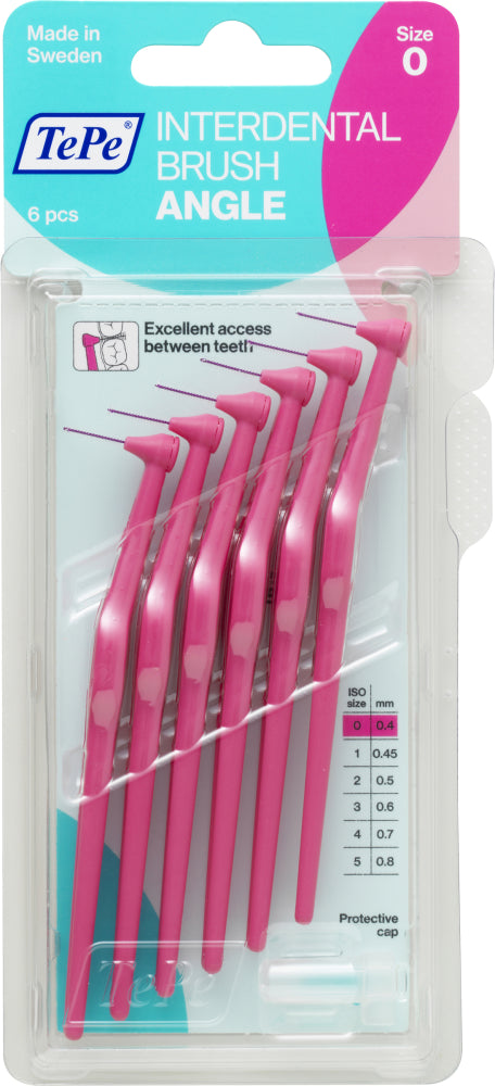 TEPE Angle 0,4 mm vaaleanpunainen hammasväliharja 6 kpl