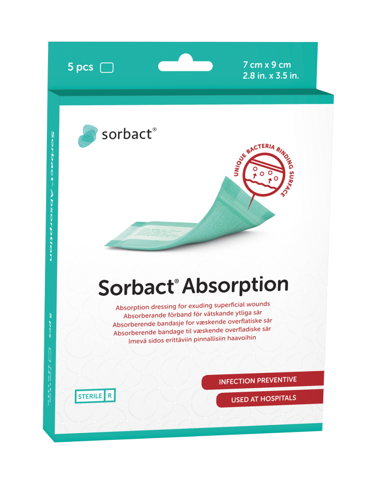 SORBACT Absorption haavatyyny 7 cm x 9 cm 5 kpl
