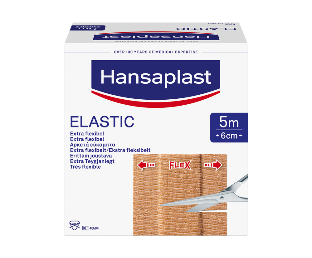 HANSAPLAST Elastic kangaslaastari 5 m x 6 cm, leikattava