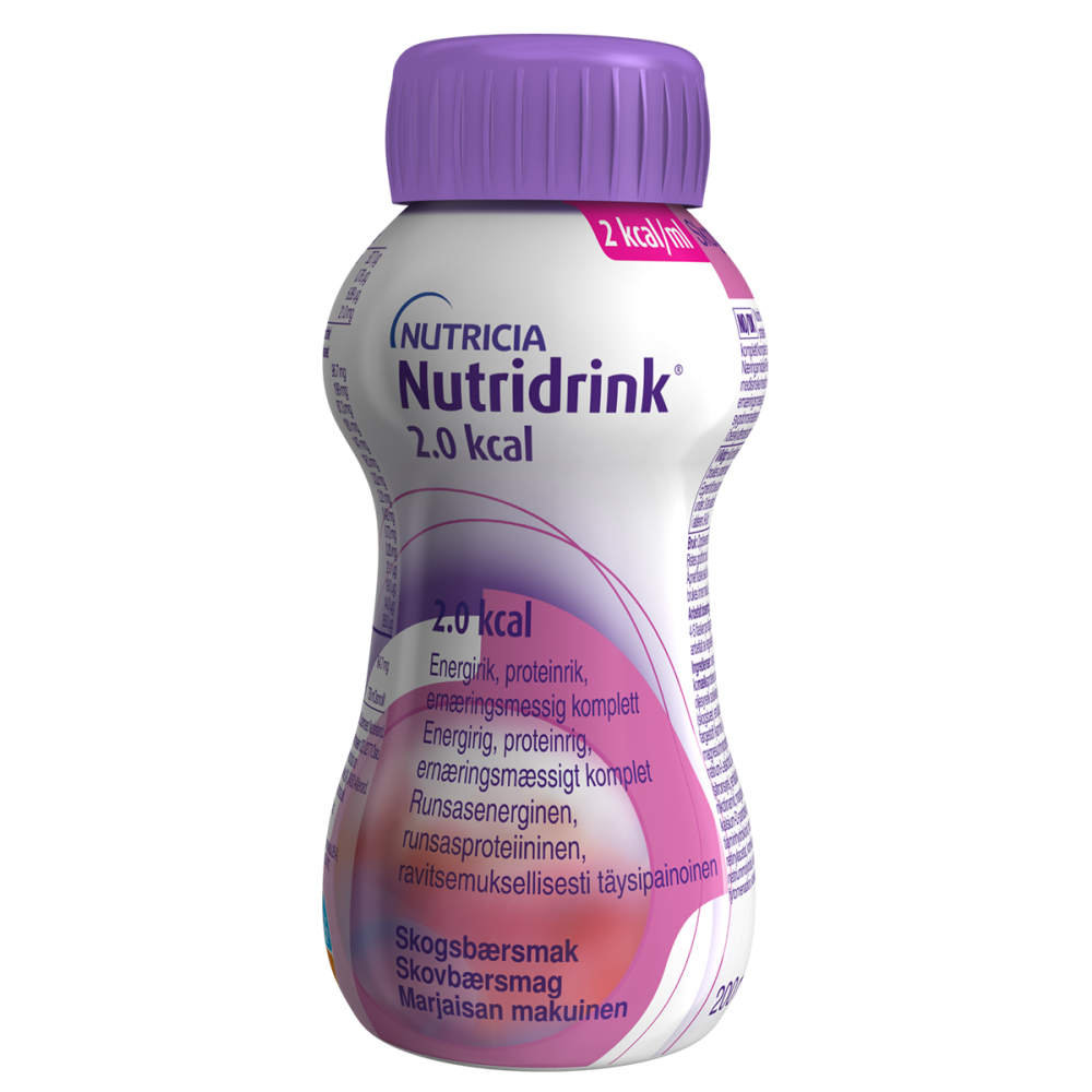 NUTRIDRINK 2 kcal marjaisanmakuinen täydennysravintojuoma 4x200 ml