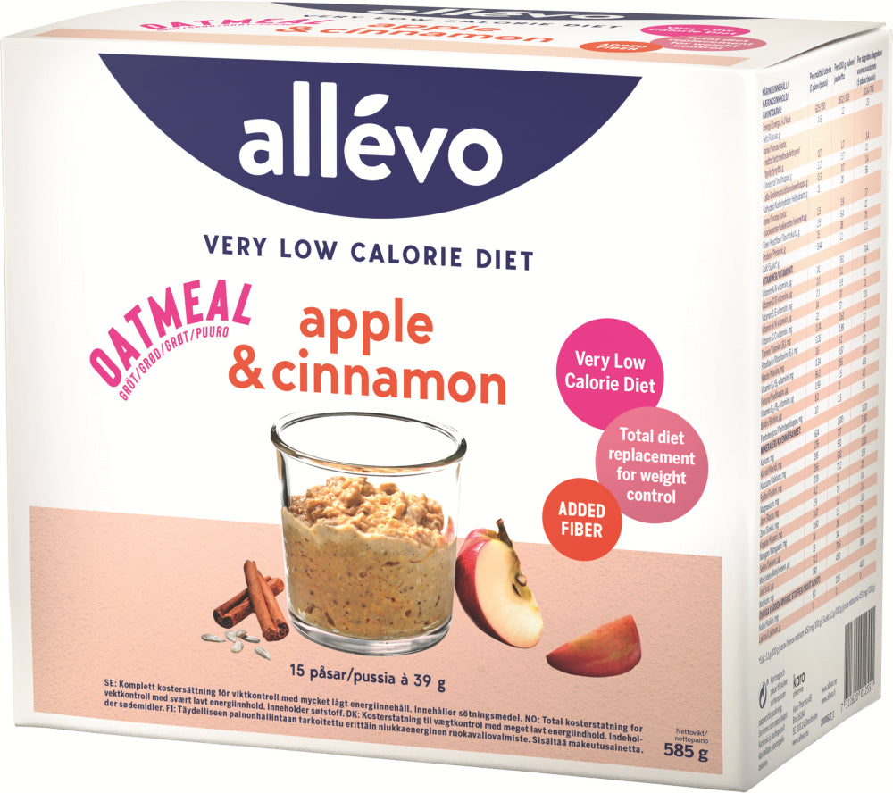 ALLEVO VLCD Oatmeal Apple&Cinnamon 15 pussia