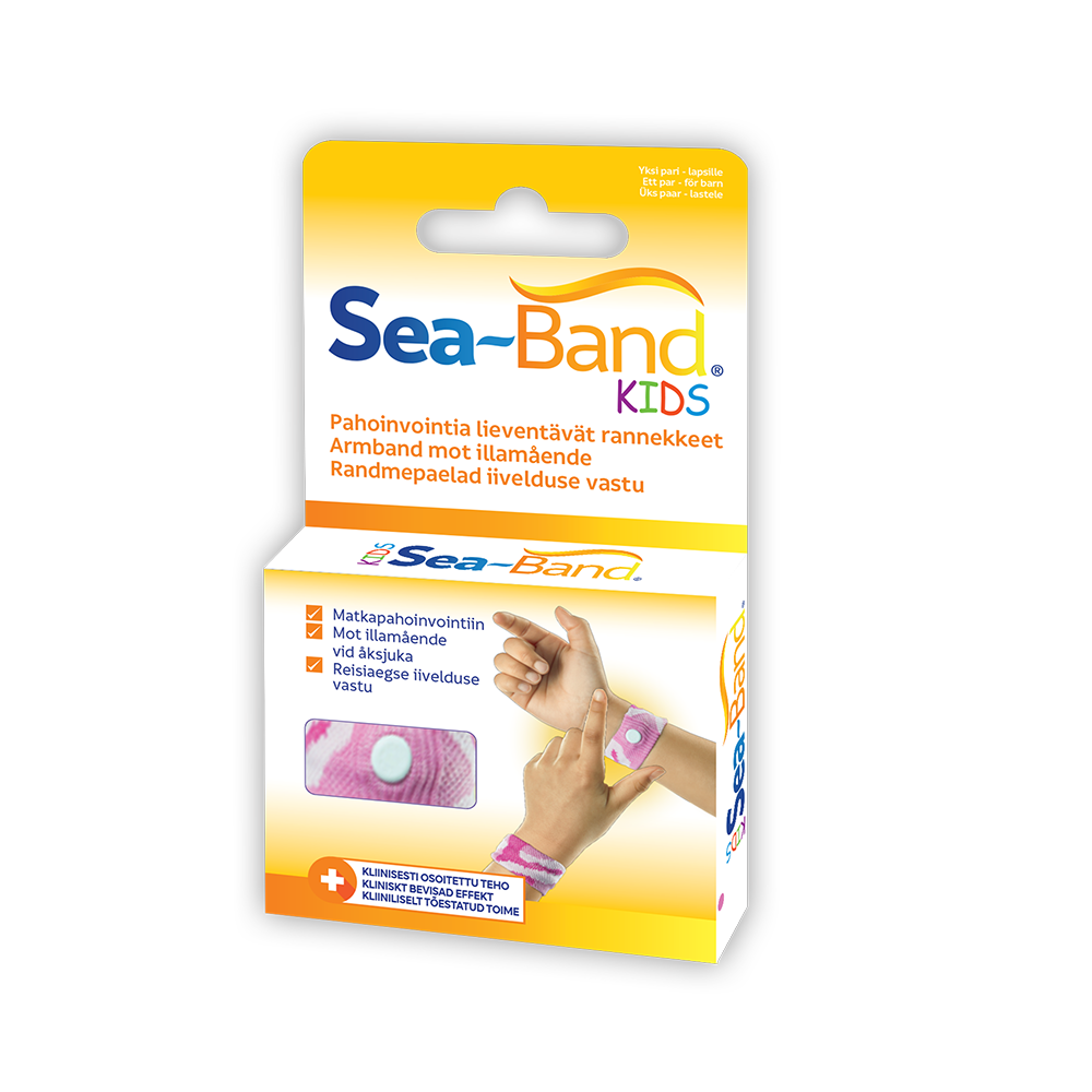 SEA-BAND Kids rannekkeet pinkki 1 kpl