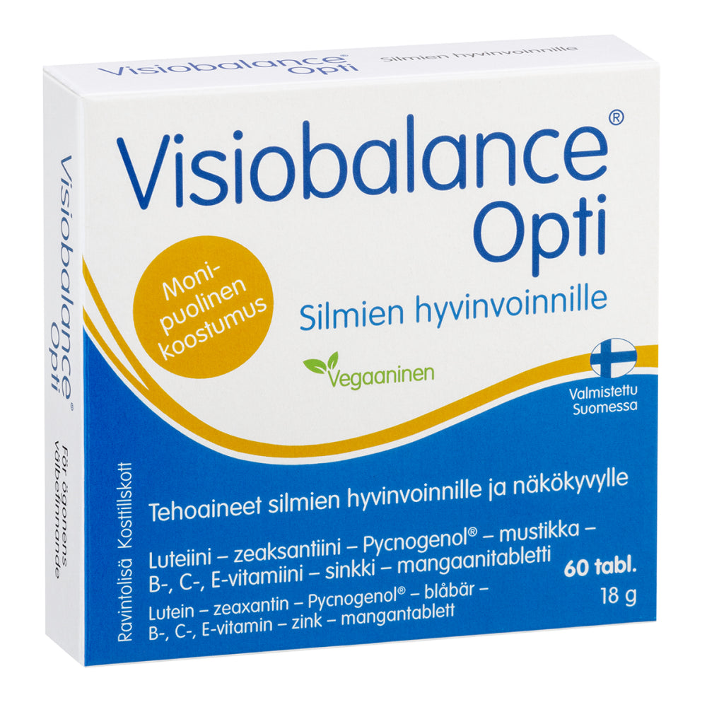 VISIOBALANCE Opti luteiini-zeaksantiini-Pycnogenol-mustikkatabletti