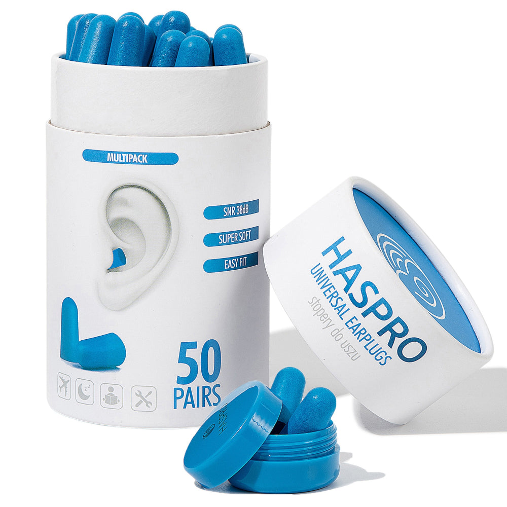 HASPRO Universal kertakäyttöiset korvatulpat, sininen 50 paria