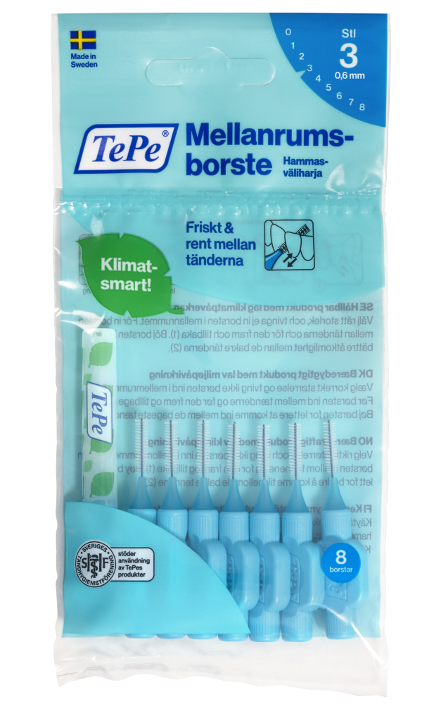 TEPE Original 0,6 mm sininen hammasväliharja n8 kpl