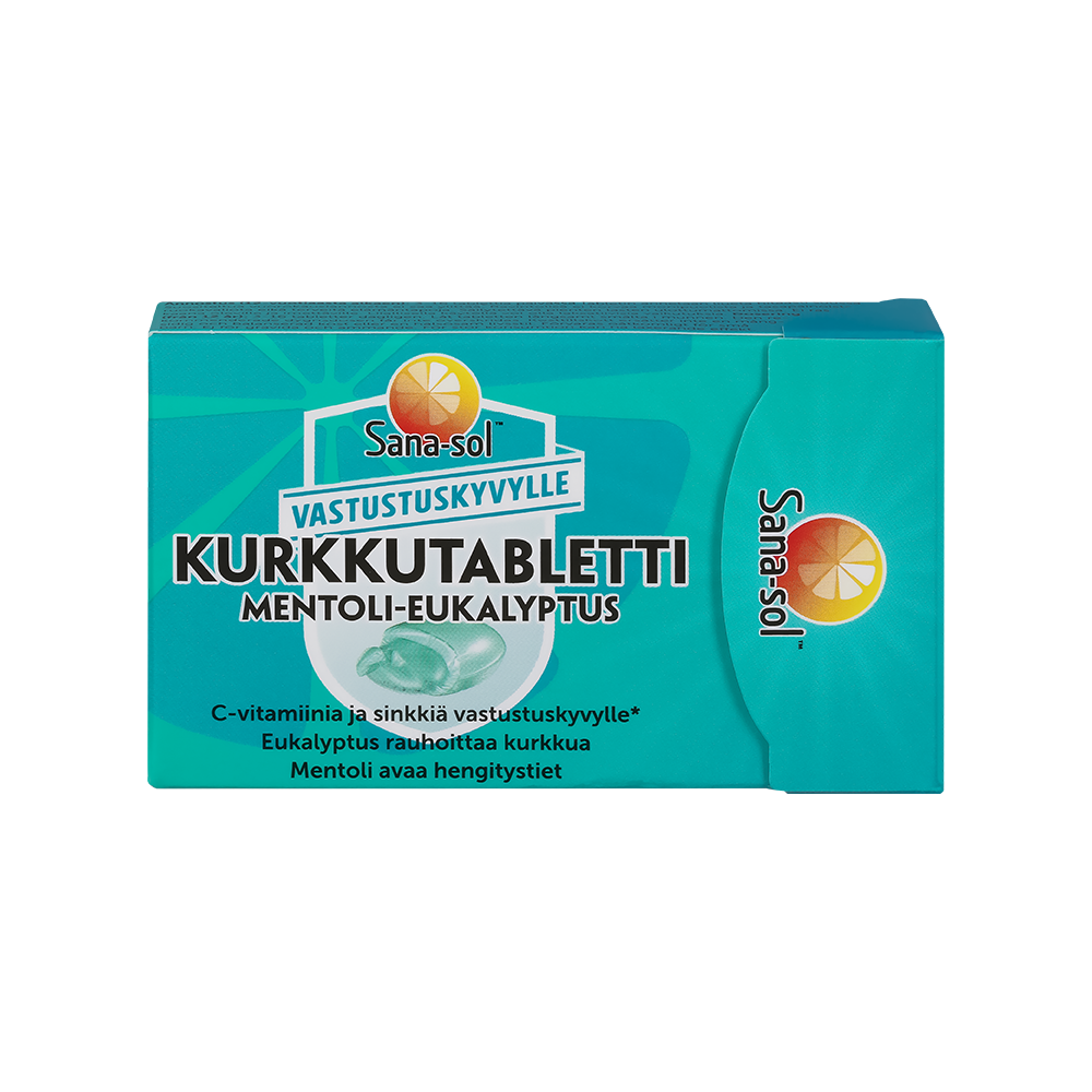 SANA-SOL Mentoli-eukalytus kurkkutabletti sokeriton imeskelytabletti 16 kpl