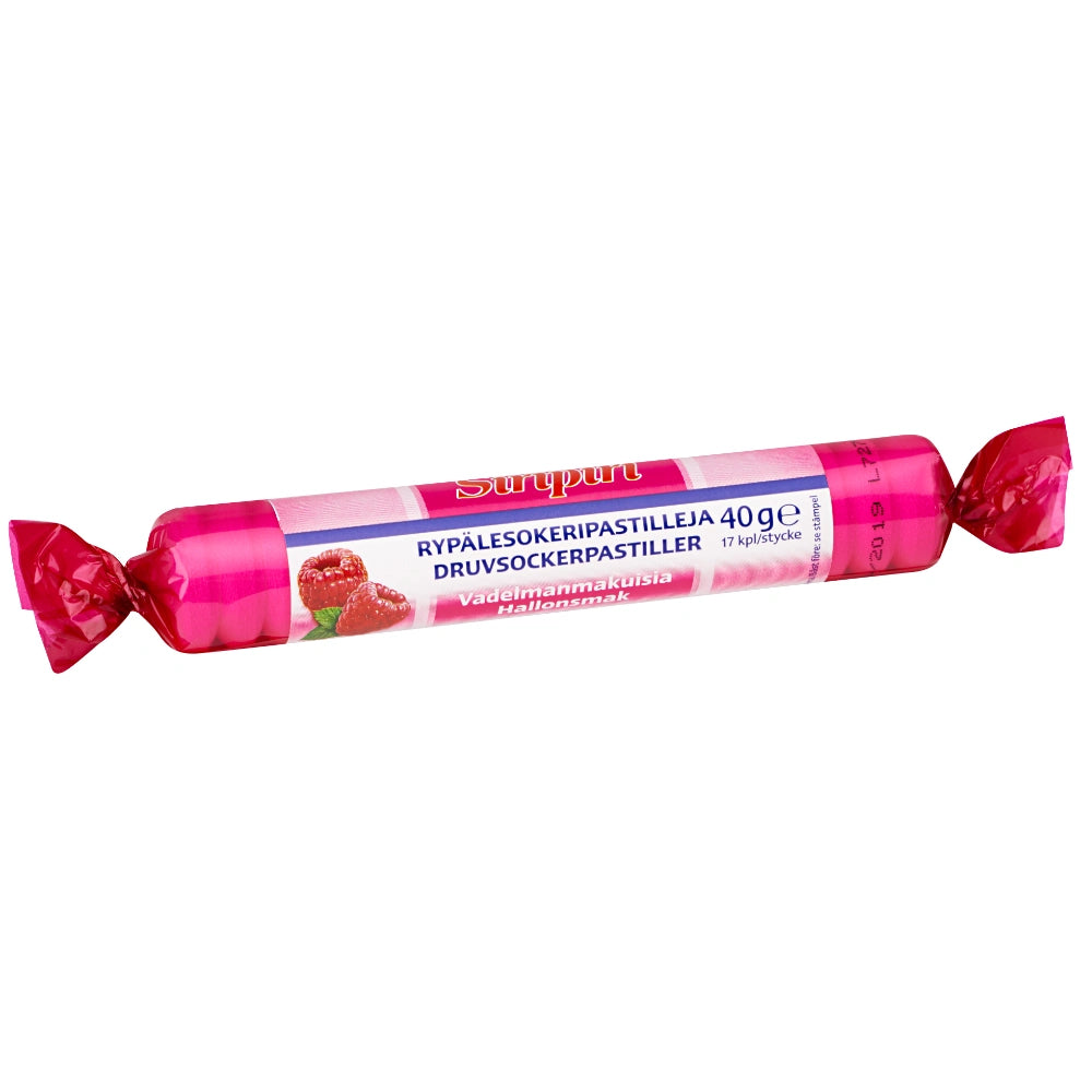 SIRIPIRI vadelmanmakuinen glukoosipastilli 40 g
