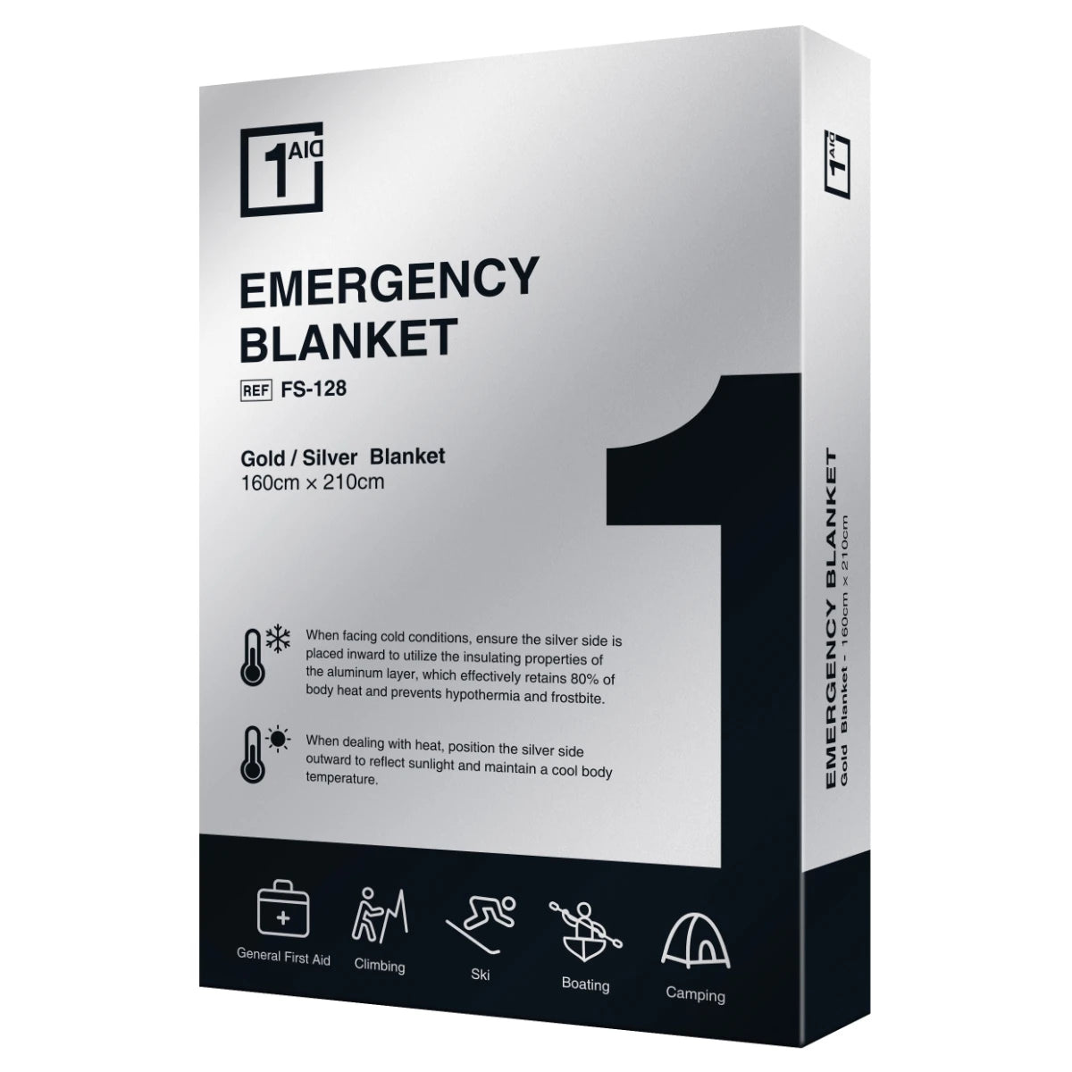 1Aid Pelastuspeite/Lämpöpeite 1 kpl ensiapuun hätätilanteessa