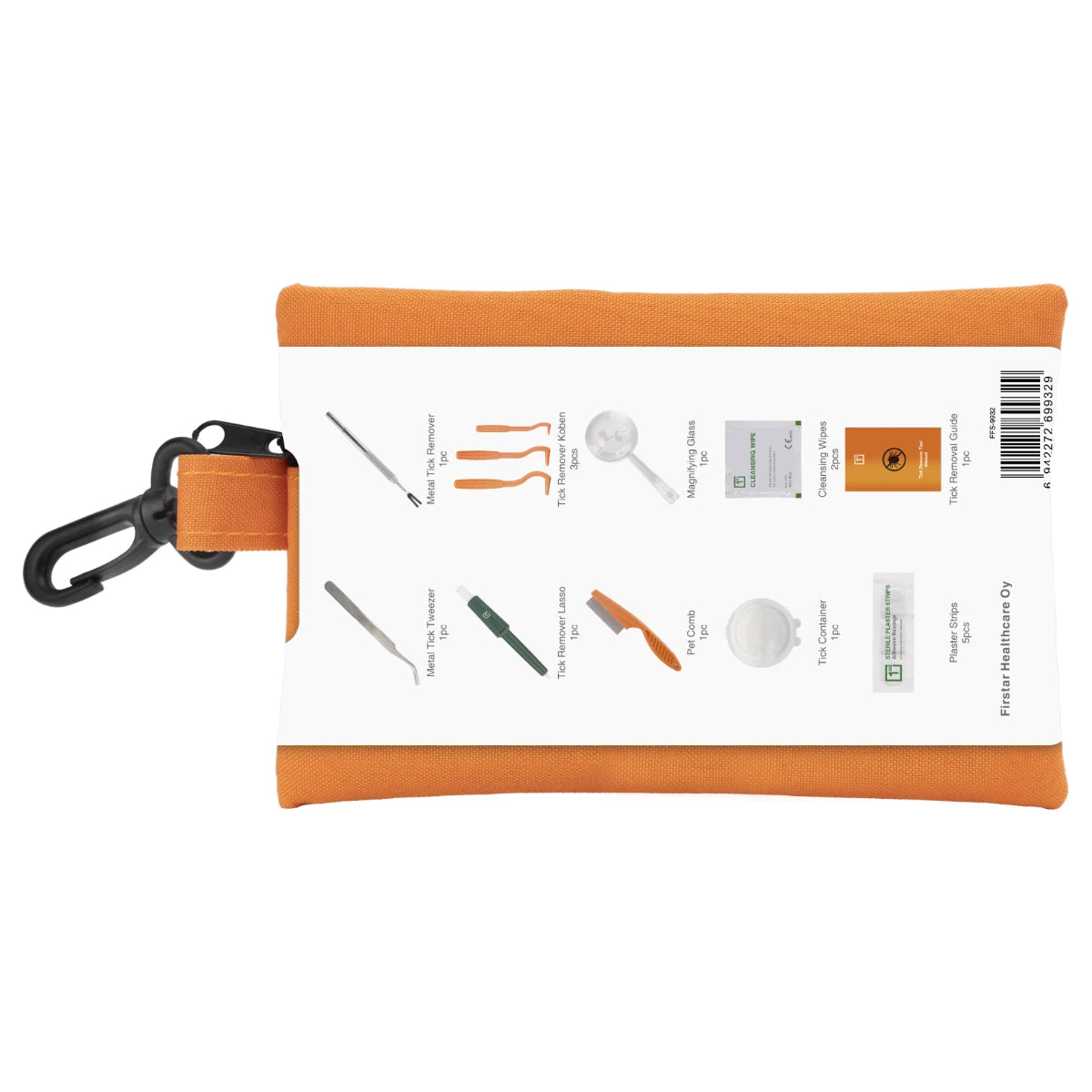 1Aid Punkinpoistosetti Oranssi sisältää ohjeet punkinpoistoon