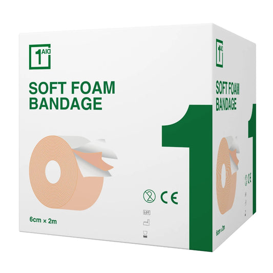 1Aid Soft Foam Laastari Beige 6 cm x 2 m 1 kpl