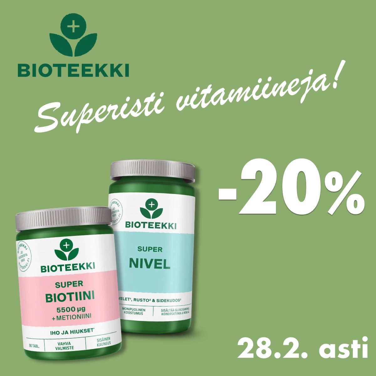 Super-sarjan ravintolisät -20% helmikuun ajan