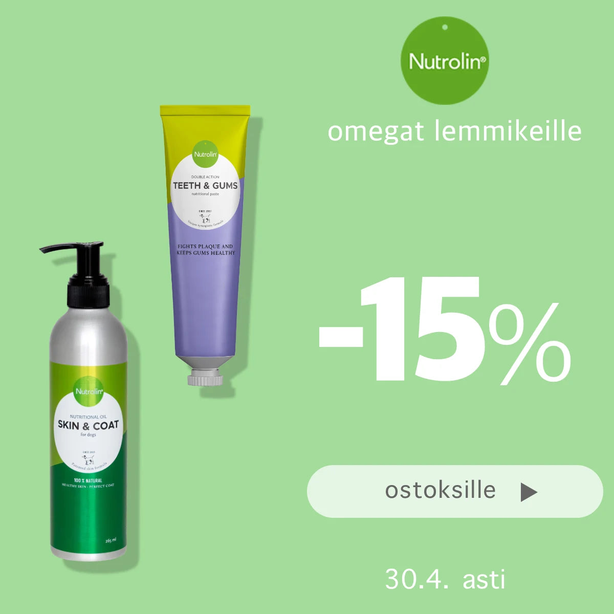 Nutrolin -15% huhtikuun ajan