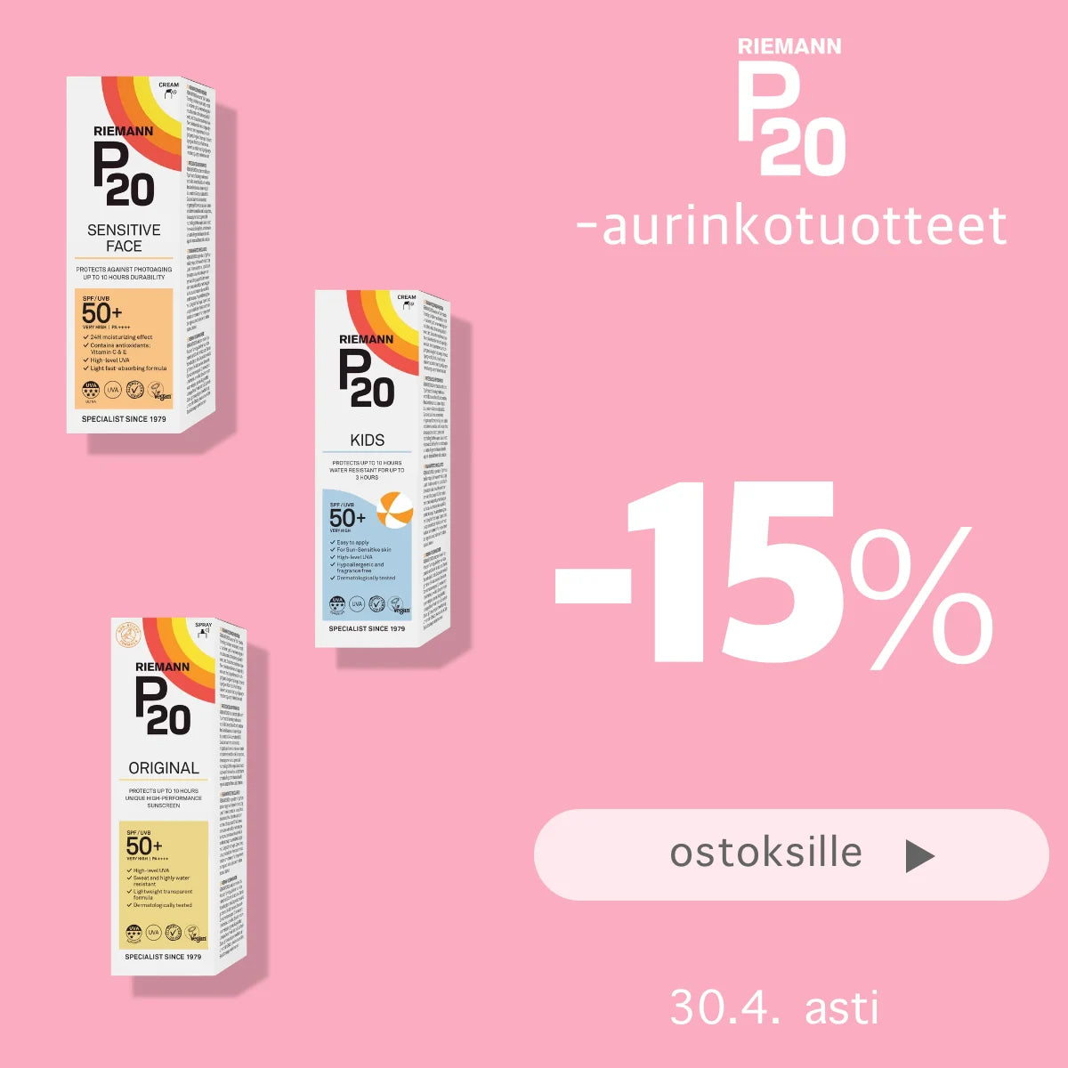 P20 -15% huhtikuun ajan