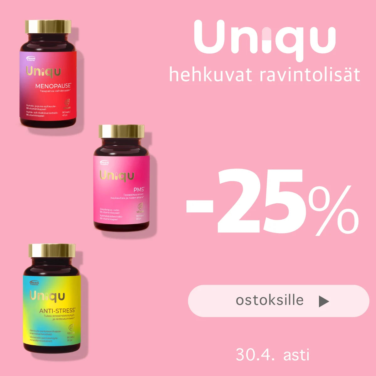 Uniqu -25% huhtikuun ajan