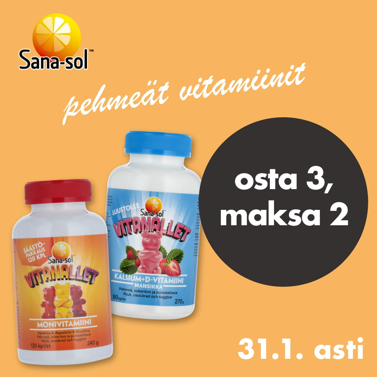 Sana-sol Vitanallet osta 3 maksa 2
