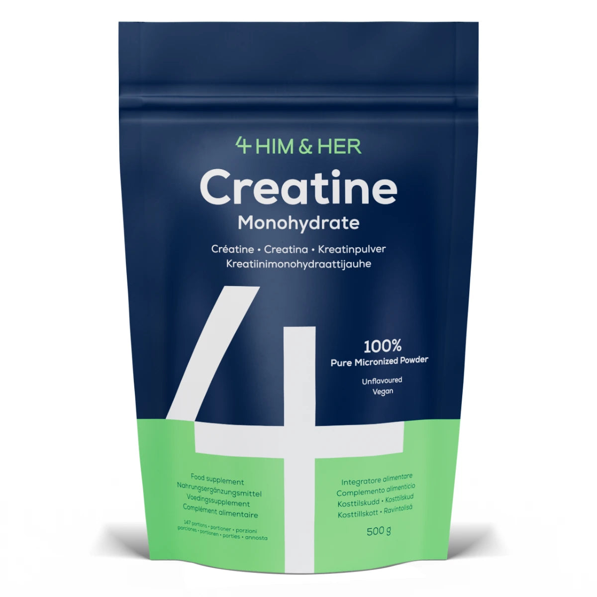 4 HIM & HER Creatine – 100 % puhdas, mikronisoitu kreatiinimonohydraatti