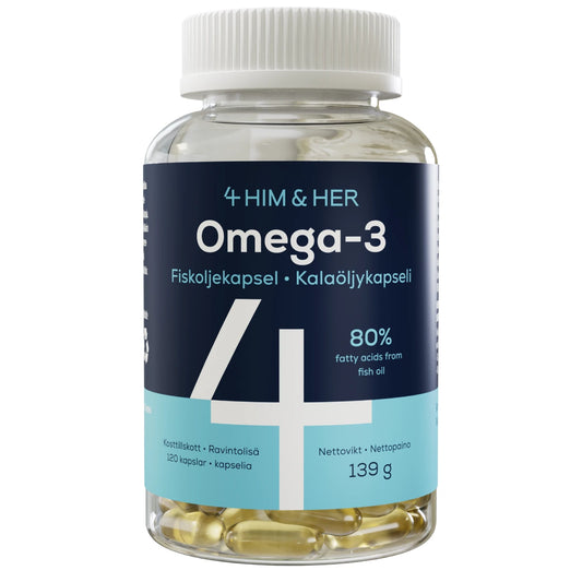 4 HIM & HER Omega-3 ravintolisä 120 kpl